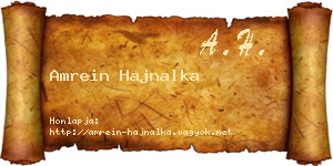 Amrein Hajnalka névjegykártya
